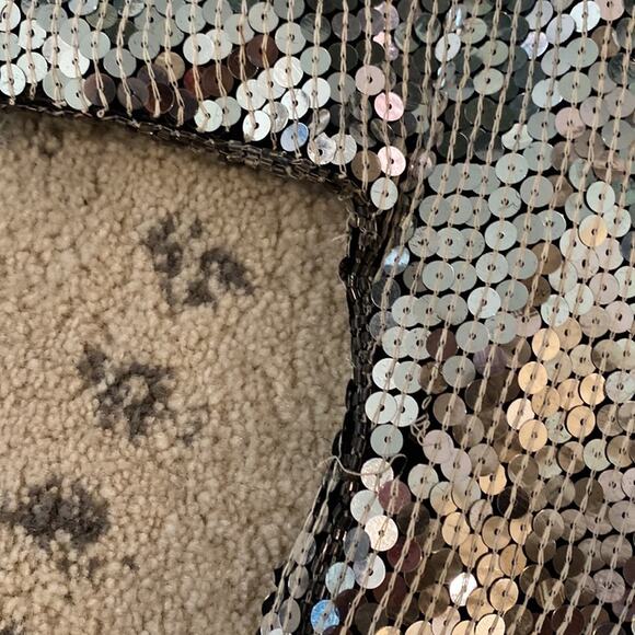 Vintage jean for Joseph Le Bon sequin beaded party top sz Small - Picture 3 of 6